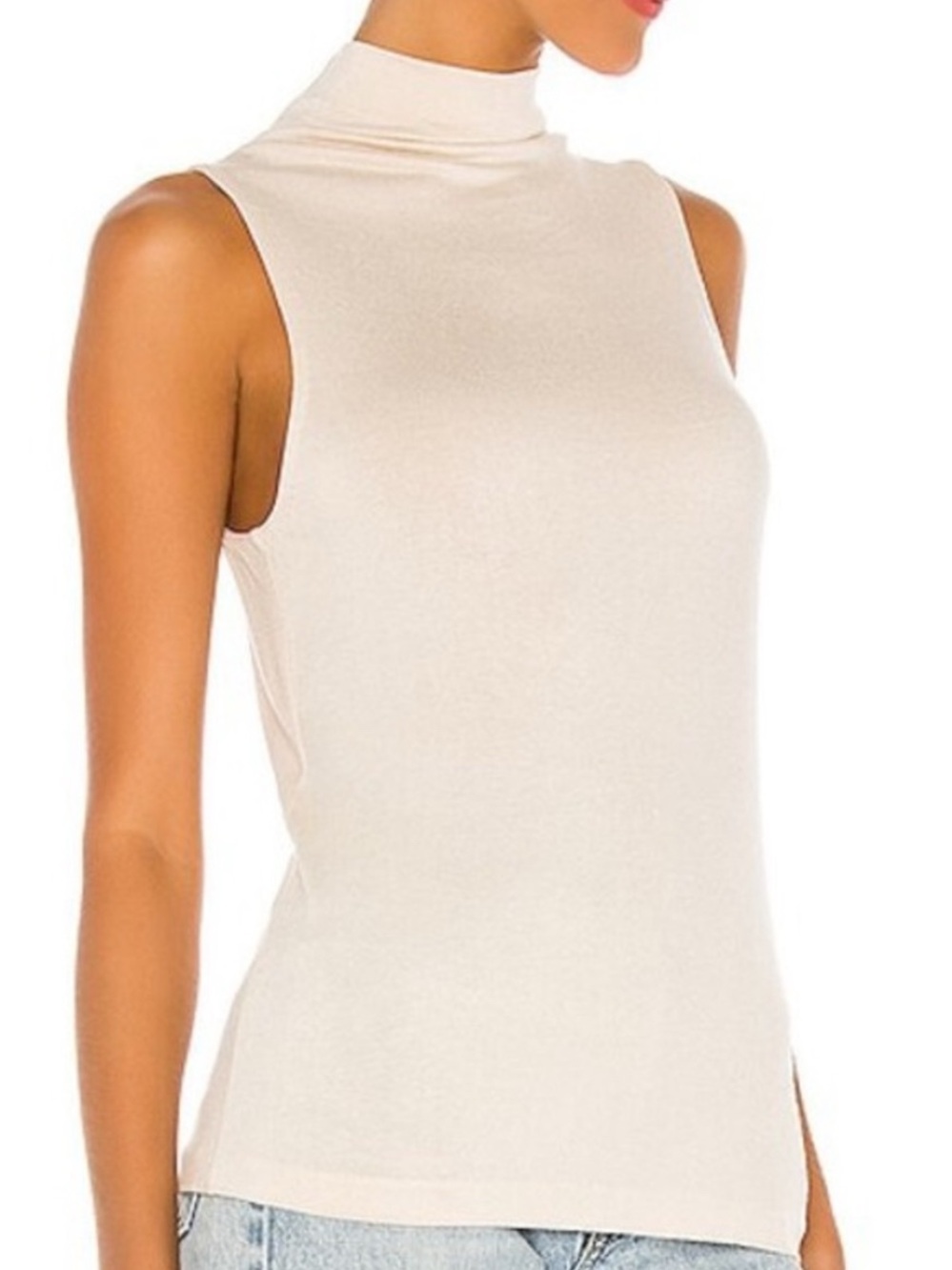 Vince Camuto: Sleeveless Turtleneck: Cream